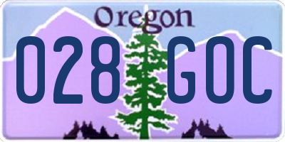 OR license plate 028GOC