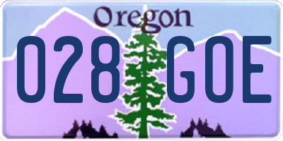 OR license plate 028GOE