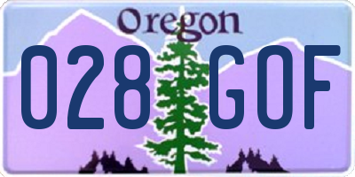 OR license plate 028GOF