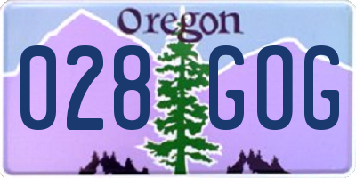 OR license plate 028GOG