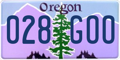 OR license plate 028GOO