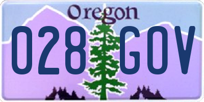 OR license plate 028GOV