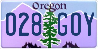 OR license plate 028GOY