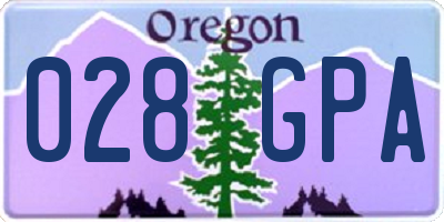 OR license plate 028GPA