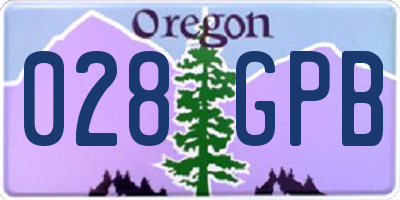 OR license plate 028GPB