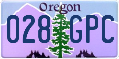 OR license plate 028GPC