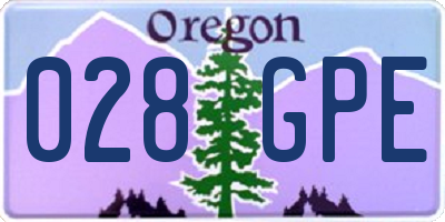 OR license plate 028GPE