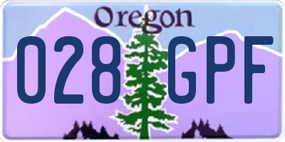 OR license plate 028GPF