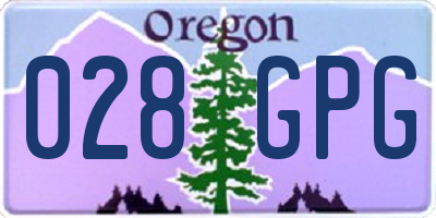 OR license plate 028GPG