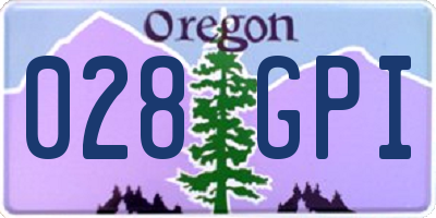 OR license plate 028GPI