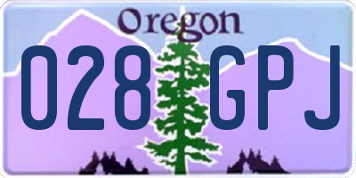 OR license plate 028GPJ