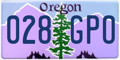 OR license plate 028GPO