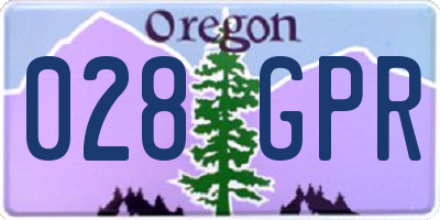 OR license plate 028GPR