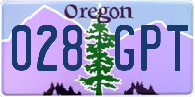 OR license plate 028GPT