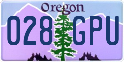 OR license plate 028GPU