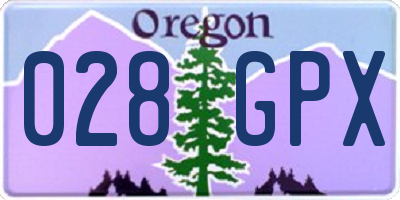 OR license plate 028GPX
