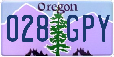 OR license plate 028GPY