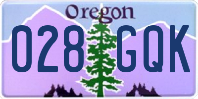 OR license plate 028GQK