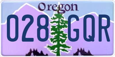 OR license plate 028GQR