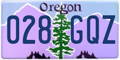 OR license plate 028GQZ