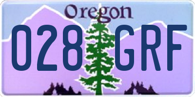 OR license plate 028GRF