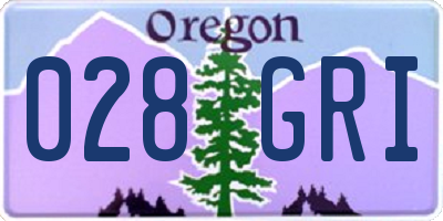 OR license plate 028GRI