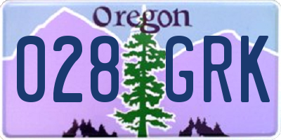 OR license plate 028GRK