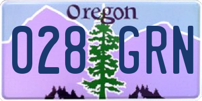 OR license plate 028GRN