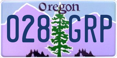 OR license plate 028GRP