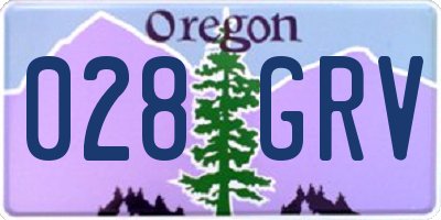 OR license plate 028GRV