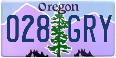 OR license plate 028GRY