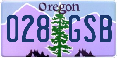 OR license plate 028GSB
