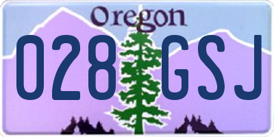 OR license plate 028GSJ