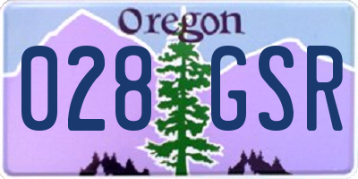 OR license plate 028GSR