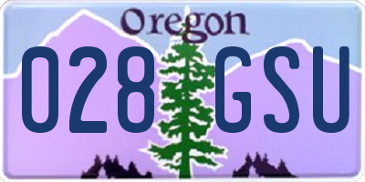 OR license plate 028GSU