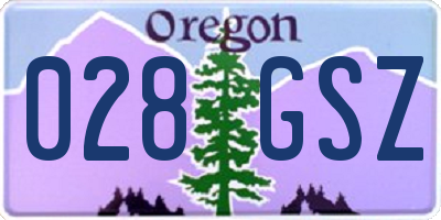 OR license plate 028GSZ