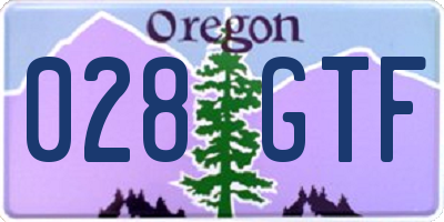 OR license plate 028GTF