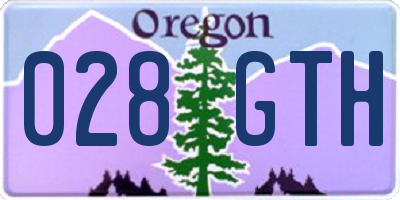 OR license plate 028GTH