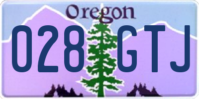 OR license plate 028GTJ