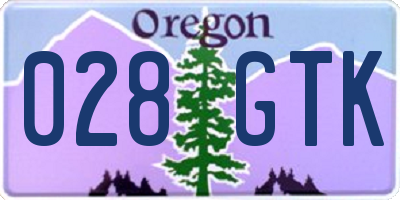 OR license plate 028GTK