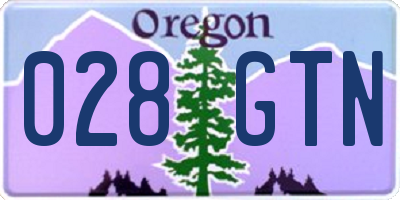 OR license plate 028GTN