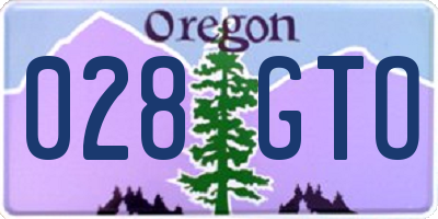 OR license plate 028GTO