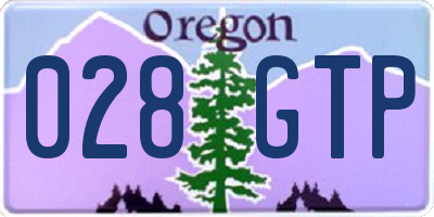 OR license plate 028GTP