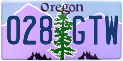 OR license plate 028GTW