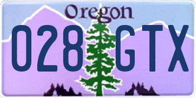 OR license plate 028GTX
