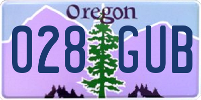 OR license plate 028GUB