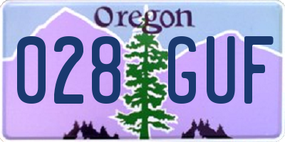 OR license plate 028GUF
