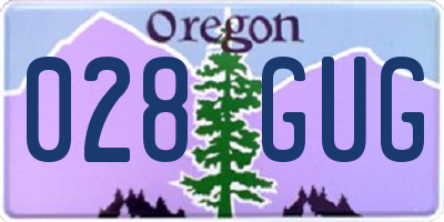 OR license plate 028GUG