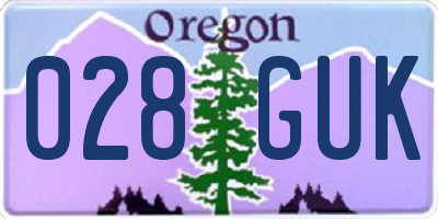OR license plate 028GUK