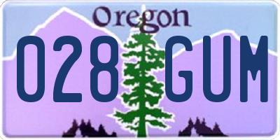 OR license plate 028GUM